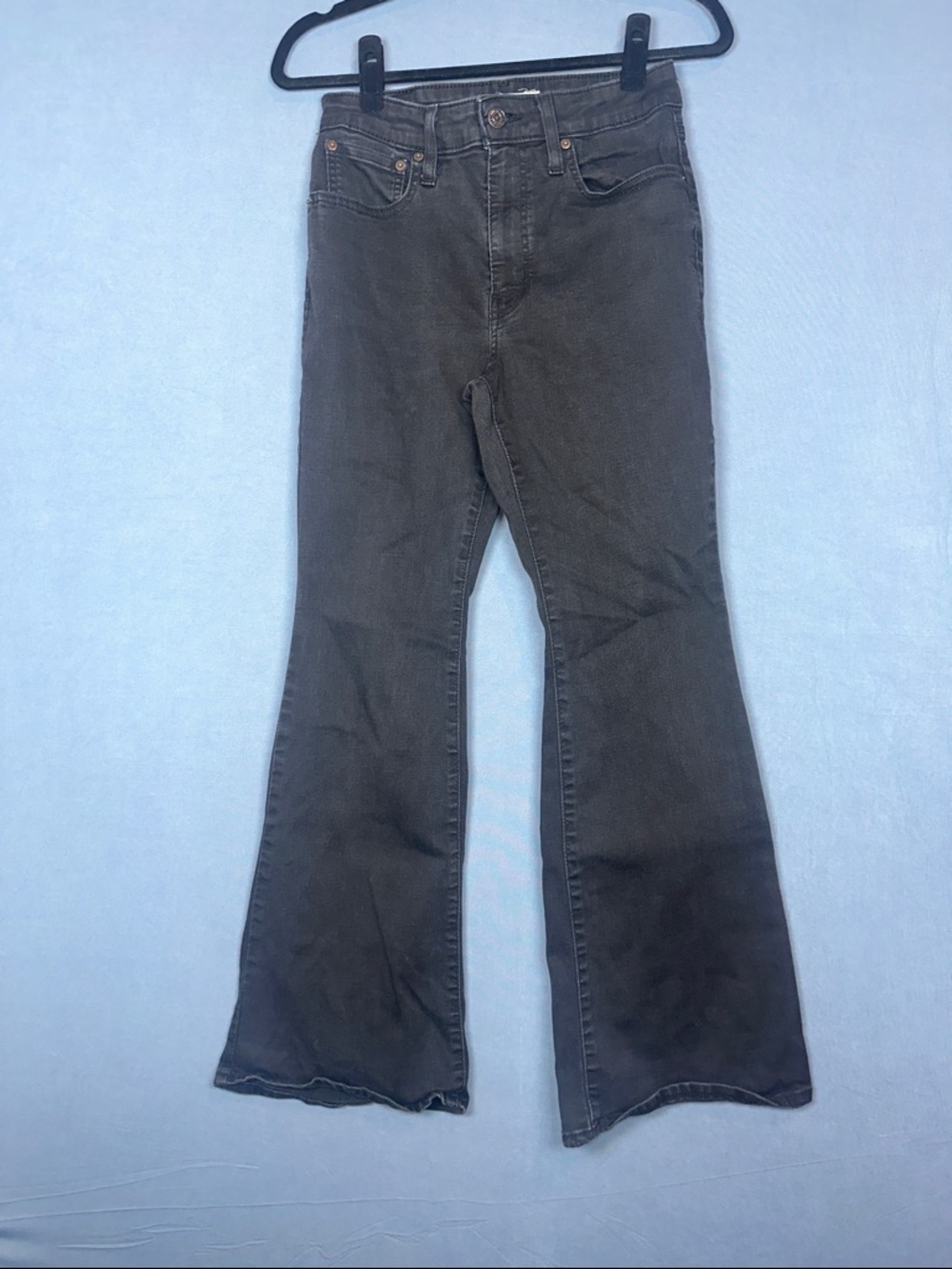 Levi’s 726 High Rise Flare Jeans Black Womens Size 30 Bootcut Stretch Denim